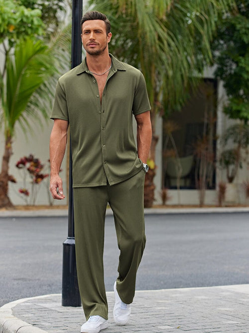 Casual Loose Fit Shirt Sets